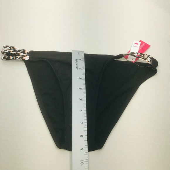Xhilaration Women's Size Medium 4-6 Ribbed Strappy Cheeky Bikini Swim Bottom New - Picture 9 of 10
